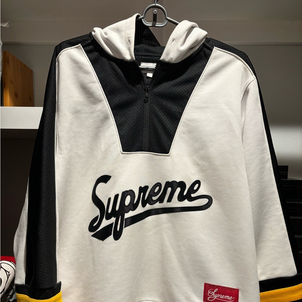 Supreme hooded Hockey Jersey White size L used